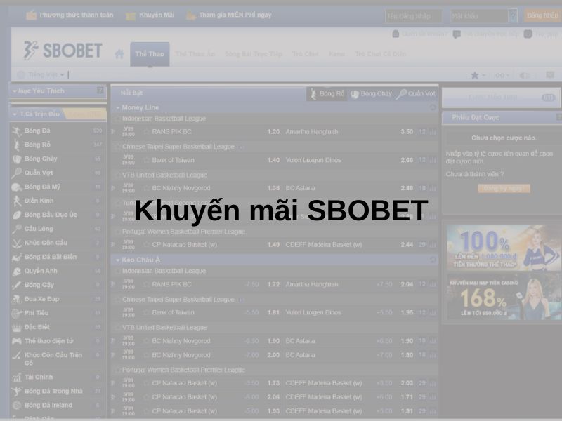 Các chương trình khuyến mãi Sbobet cho việc nạp tiền vào tài khoản người chơi